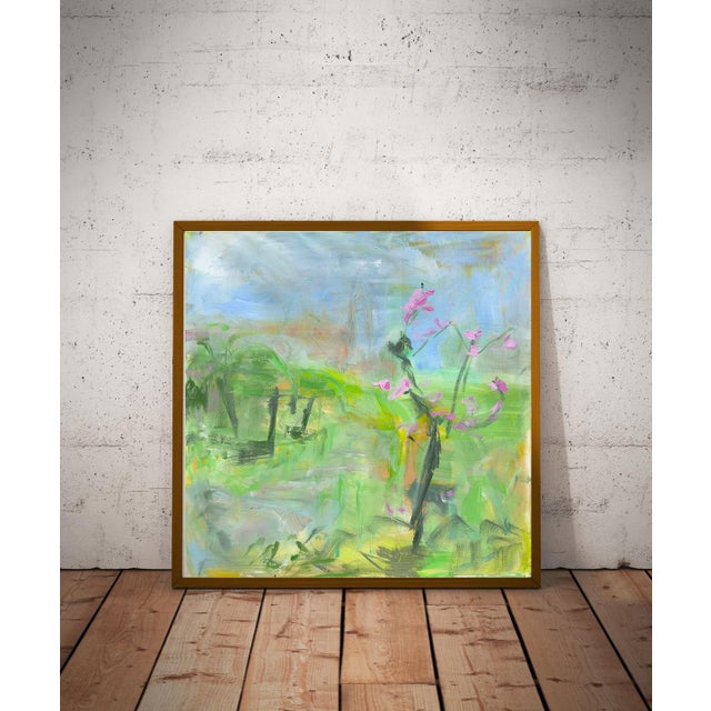 Trixie Pitts "Hakodate, Spring" by Trixie Pitts Large Abstract Landscape Oil Painting For Sale - Image 4 of 10