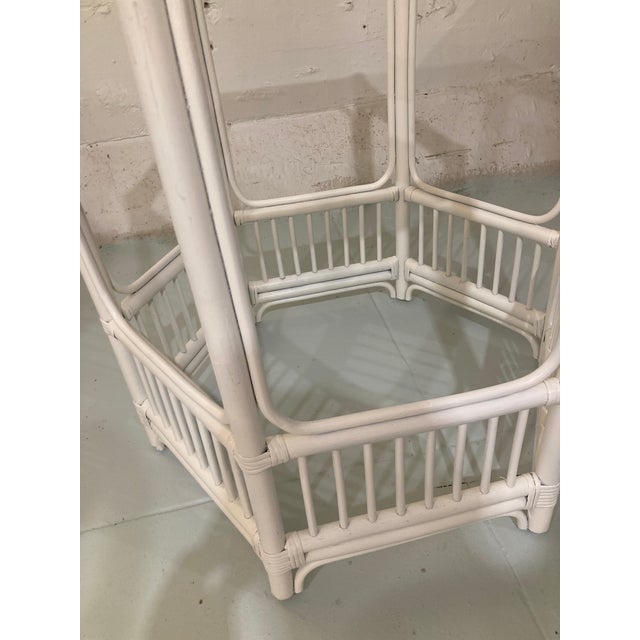 White Ficks Reed Rattan Dining Table Base Only For Sale - Image 8 of 12