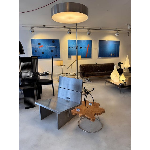 Natural Live Edge Coffee Table with Walnut Top on Chrome Base, 2000s For Sale - Image 6 of 7