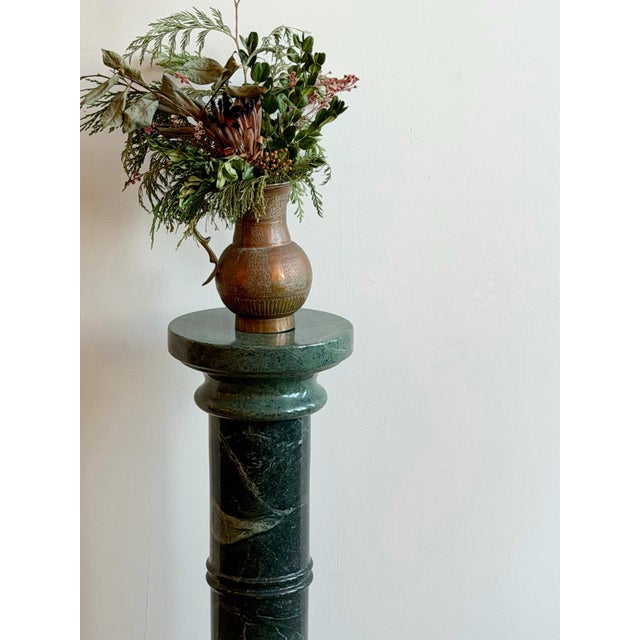 Green Neoclassical Green Solid Marble Pedestal For Sale - Image 8 of 8