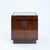 1950s Art Deco Baker Walnut Veneered Nightstands in Copper and Cut Glass Accents, 1950s, Set of 2 For Sale - Image 5 of 18