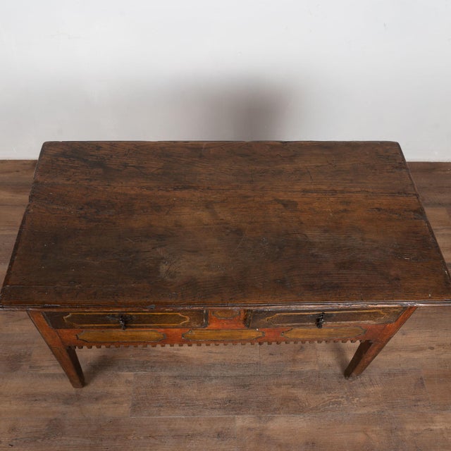 19th Century Portuguese Oak Side Console Table With Original Painted Finish For Sale - Image 4 of 16