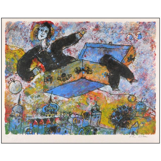Charcoal 1970s La Malle Volante, Theo Tobiasse For Sale - Image 8 of 11