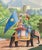 Colonial-Style Exotic South Asian Landscape Mural, 3-Panel Set For Sale - Image 4 of 5