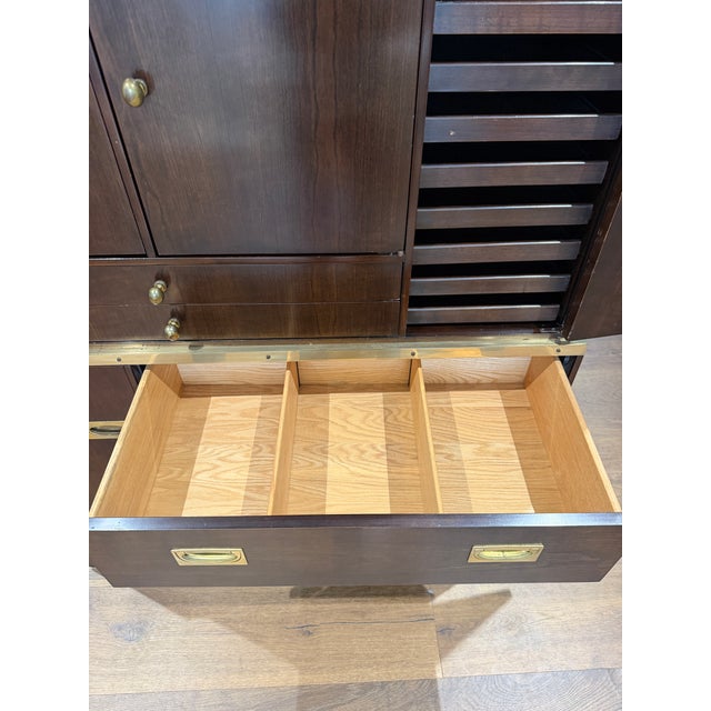 1970s Milo Baughman for Directional Custom Collection Campaign Gentleman’s Armoire For Sale - Image 11 of 18