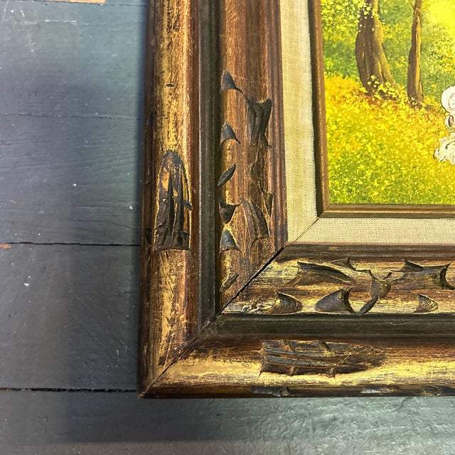 Impressionist 1960’s Original Impressionist Woman Sitting by Stream Landscape Painting For Sale - Image 3 of 4