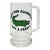 Vintage “Save the Alligator Eat a Preppy” Glass Beer Stein For Sale