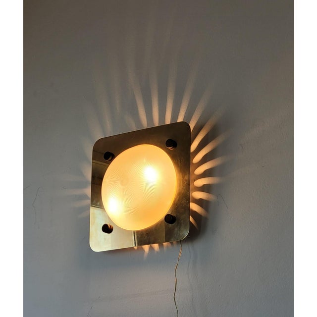 Brass and Glass Wall Lamp by Sergio Mazza, Italy, 1970s For Sale - Image 13 of 18