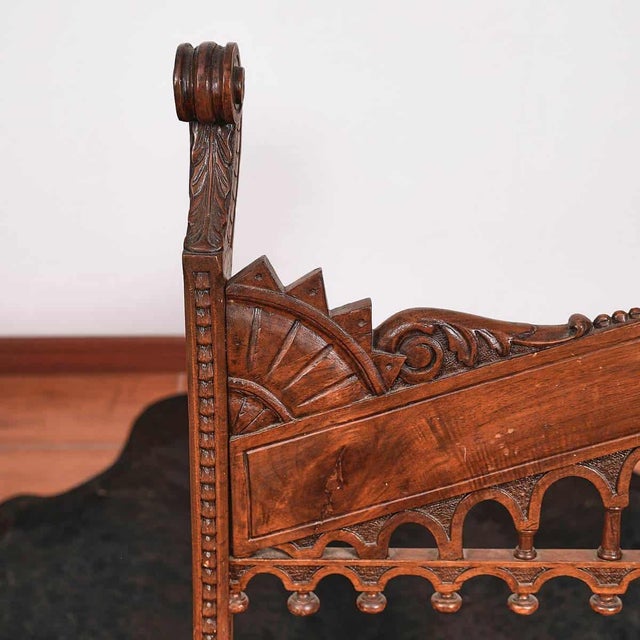 Brown Antique Wooden Armchair, 1900s For Sale - Image 8 of 13