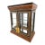 A Vintage Style Double Glass Mirrored Burl Curio Inlaid Marquetry Made in Italy For Sale
