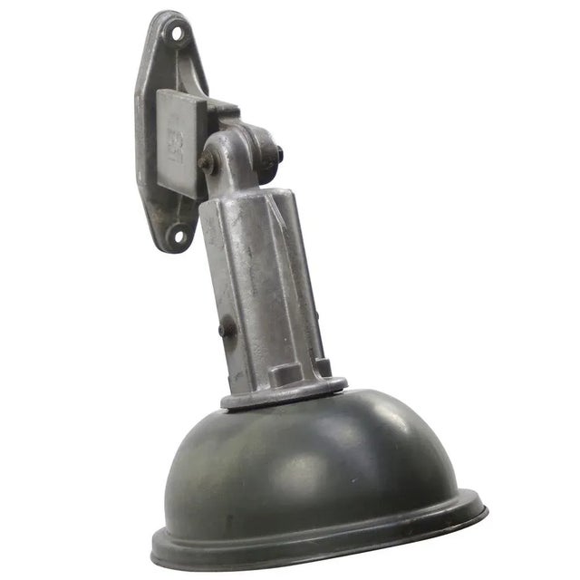 Industrial Vintage French Industrial Black Enamel Factory Wall Light For Sale - Image 3 of 7