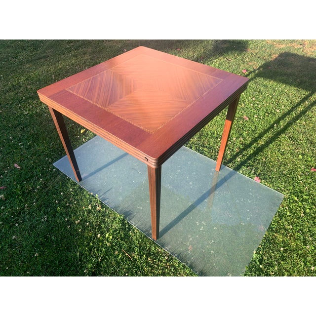 1930s Castlewood Deluxe Art Deco Folding Card Table. For Sale - Image 11 of 13