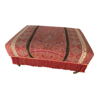 Vintage French Paisley Ottoman For Sale
