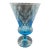 Vintage 1970's Italy Empoli Optic Blue Turquoise Ruffled Edge Vase For Sale