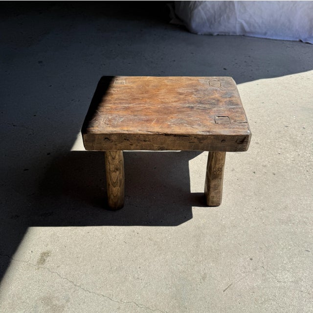 Small Antique Stool in Teak, 1980s For Sale - Image 11 of 11