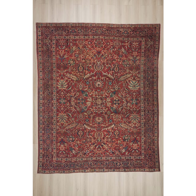 Late 19th Century Persian Sultanabad Rug, 10'11 X 13'06 For Sale - Image 10 of 10