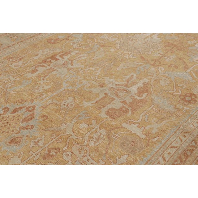 Transitional Rug & Kilim’s Oushak Style Rug in Gold With All Over Floral Patterns For Sale - Image 3 of 7