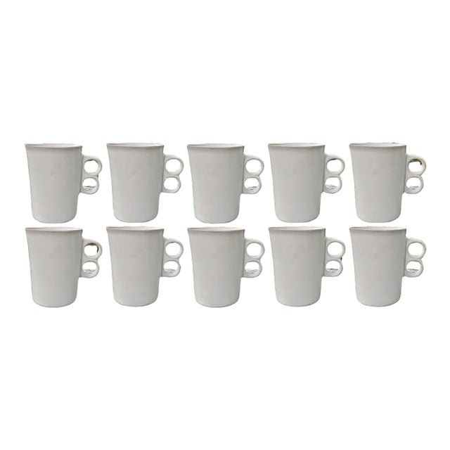 Organic Modern David Gil “Trigger” Bennington Potters Mugs, Set of 10 For Sale