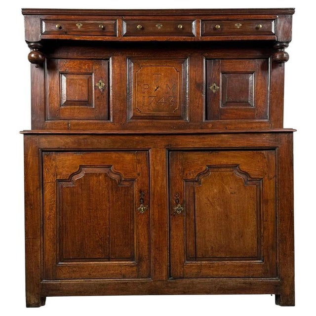 Antique Mid-18th Century Welsh Oak Deuddarn Food Cupboard For Sale - Image 13 of 13