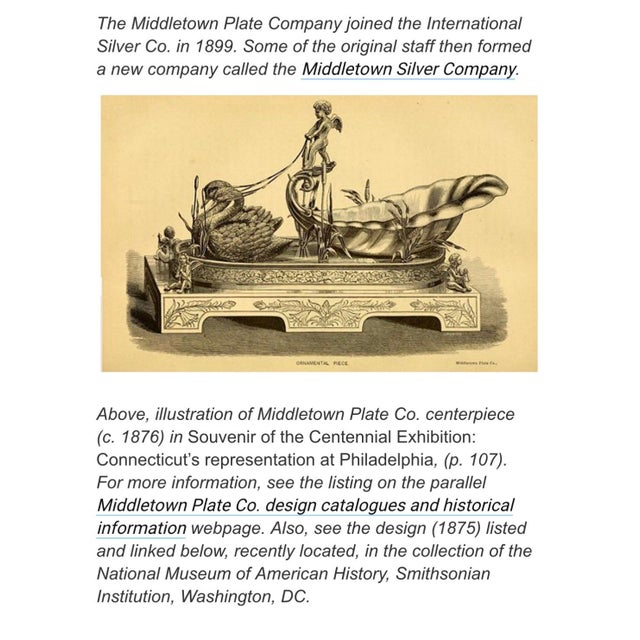 1875 the Barge of Venus Electroplate Centerpiece by Middletown Silver Plate Co. For Sale - Image 12 of 12