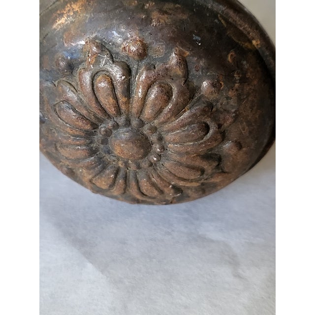 Late 20th Century Antique Victorian Style Ornate Metal Doorknob Rosettes For Sale - Image 5 of 8