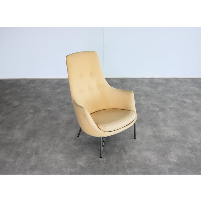 Cream Vintage Armchair FM31 by Karl-Erik Ekselius for Pastoe, 1950s For Sale - Image 8 of 9