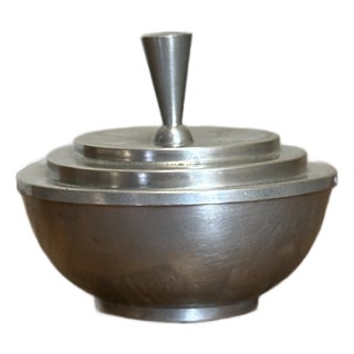 Lidded Pewter Jewelry Box Sweden 1932 For Sale