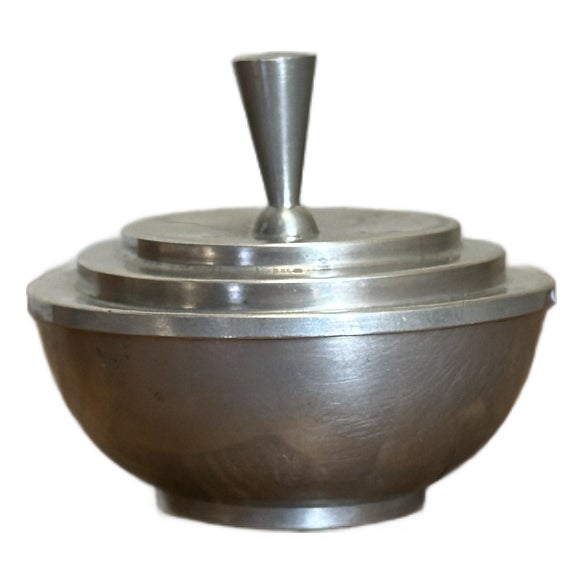Lidded Pewter Jewelry Box Sweden 1932 For Sale