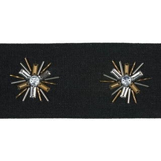 Schumacher Constellation Beaded Tape in Black For Sale