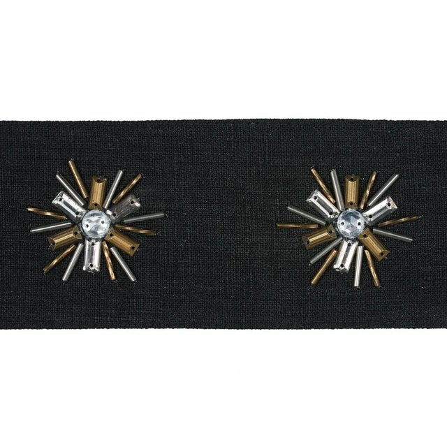 Schumacher Constellation Beaded Tape in Black For Sale