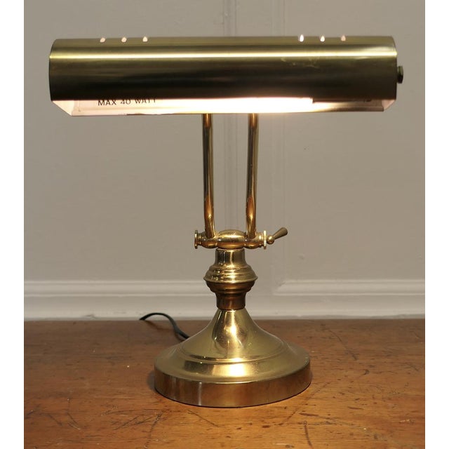 Goldenrod Art Deco Brass Adjustable Bankers Desk Lamp , 1960s For Sale - Image 8 of 9