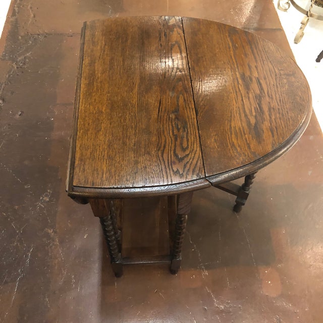 Antique 17th Century English Oak & Elm Barley Twist GateLeg Table