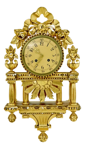 Swedish Rococo Revival Gilt Wall Clock from Westerstrand, 1950s