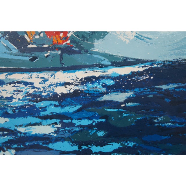 1977 Wayland Moore Americas Champion Sailboat Serigraph, Framed For Sale - Image 12 of 13