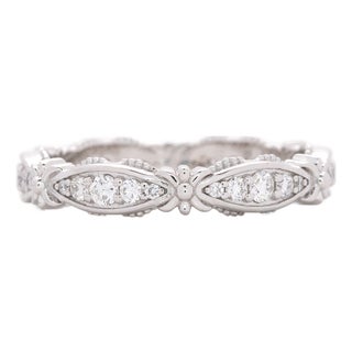 Minimalist Diamond Band With Earth-Mined Diamond Accents in Solid 14k Gold, Size 6.75 For Sale