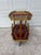Brown Mid-Century Traditional Wood and Brass Tea Cart With Floral Detail For Sale - Image 8 of 14