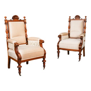19th Century Gründerzeit Armchairs from Möblinger, Set of 2 For Sale