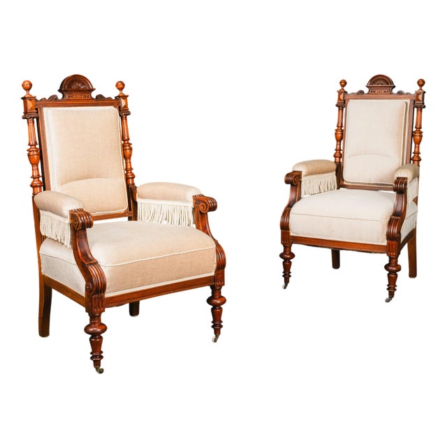 19th Century Gründerzeit Armchairs from Möblinger, Set of 2 For Sale