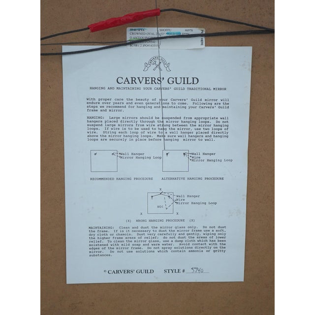 Carvers Guild Oval Gold Gilt Wall Mirror For Sale - Image 11 of 11