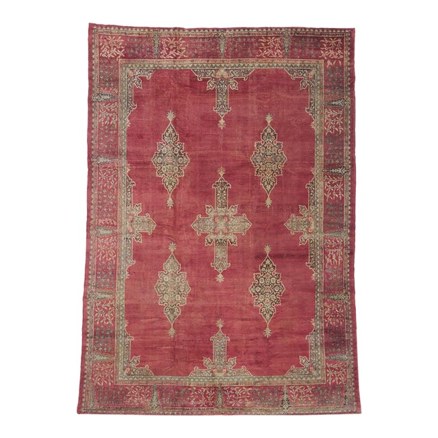 Vintage Turkish Oushak Rug, 08'06 X 12'02 For Sale