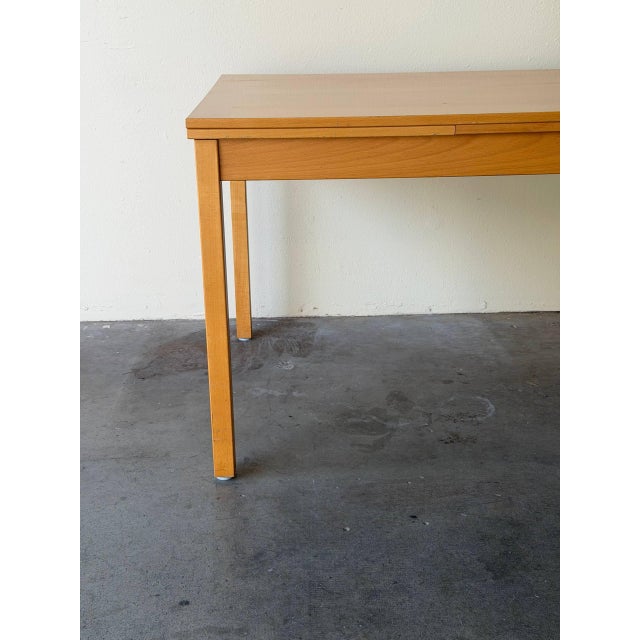 Vintage 1960s Danish Mid Century Modern Extendable Dining Table - Solid Wood For Sale - Image 4 of 10