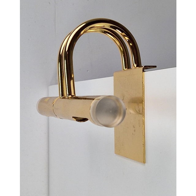 Regency Brass Acrylic Cabinet Lamp by Lumina, 1980s, Set of 3 For Sale - Image 17 of 18