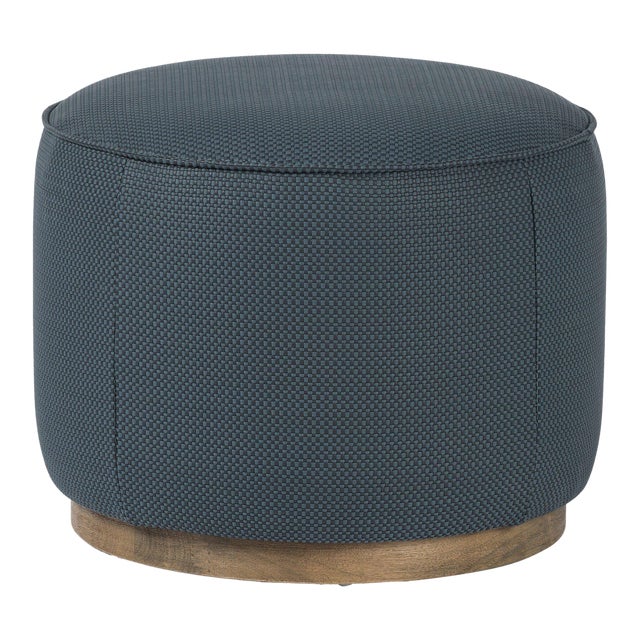 Four Hands Sinclair Round Ottoman - Fresno Cobalt For Sale