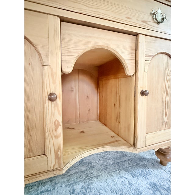 Antique English Pine Sideboard Cabinet Desk For Sale - Image 10 of 18