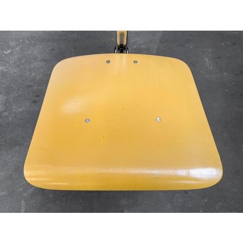 Vintage Yellow Wooden Desk Chair For Sale - Image 9 of 18