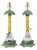 Vintage Hand-Painted Chinoiserie Tole Palm Tree and Figurine Table Lamps - a Pair For Sale