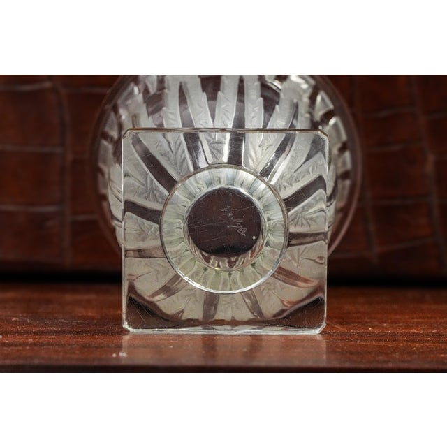 Stunning Antique French Frosted Crystal Flower Vase Art Deco Style Home Decor For Sale - Image 10 of 11