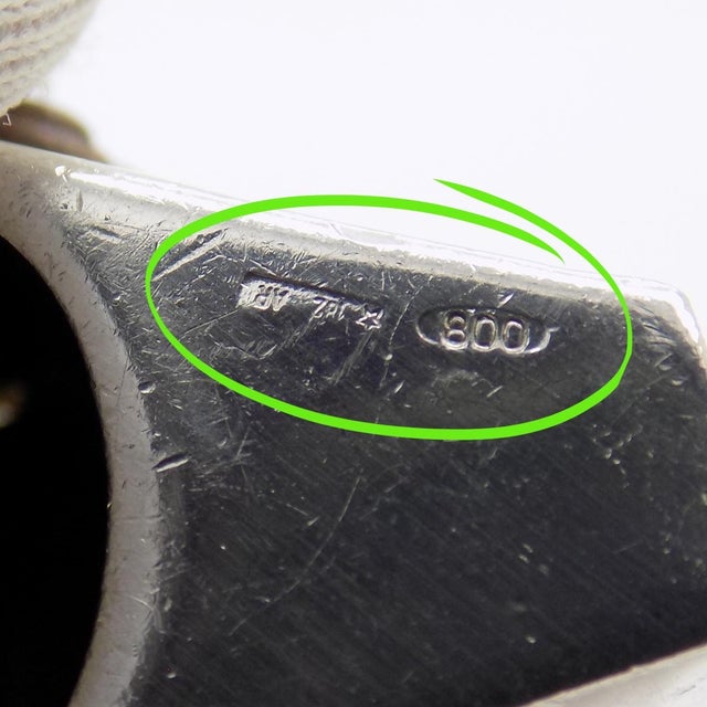 Silver Vintage Italian Handmade Genuine Silver and Brass Elements Saturno Branded Italian Police Carabinieri Hat Figurine Miniature Table Place Card Holder For Sale - Image 8 of 10