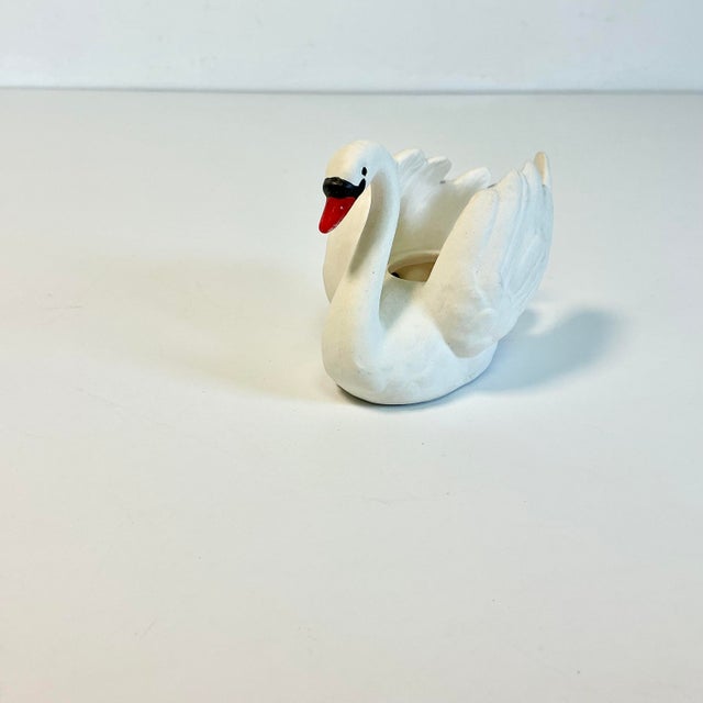 Ceramic 1970s Vintage Hollywood Regency Coastal German Goebel Porcelain Swan Petite Planter. For Sale - Image 7 of 13