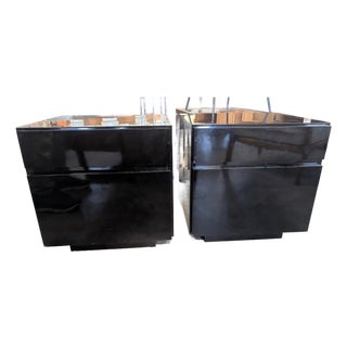 1960s Black Mid Century Nightstands For Sale